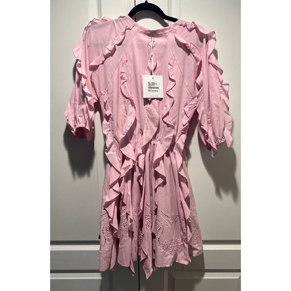 LACE the Label Pink GAIA FRILLS Mini Dress Vacation  Size S NWT$490 - Picture 5 of 8